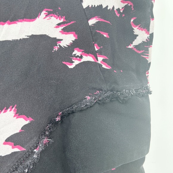 Proenza Schouler Watercolor Abstract Printed Luxury Silk Mini Dress Size 0 Black - Picture 8 of 11